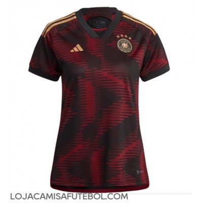 Camisa de Futebol Alemanha Equipamento Secundário Mulheres Mundo 2022 Manga Curta